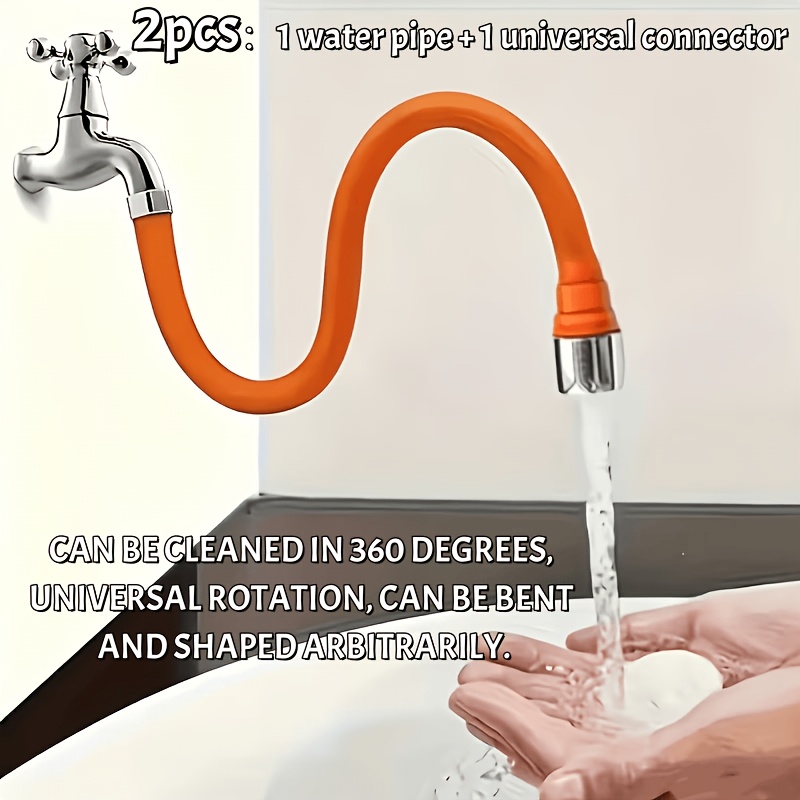 Flexible Hose Braided - 2-in-1折りたたみ式蛇口延長器（エアレーター＆ユニバーサルコネクター付き）、キッチン、バスルーム、庭用フレキシブルホースセット