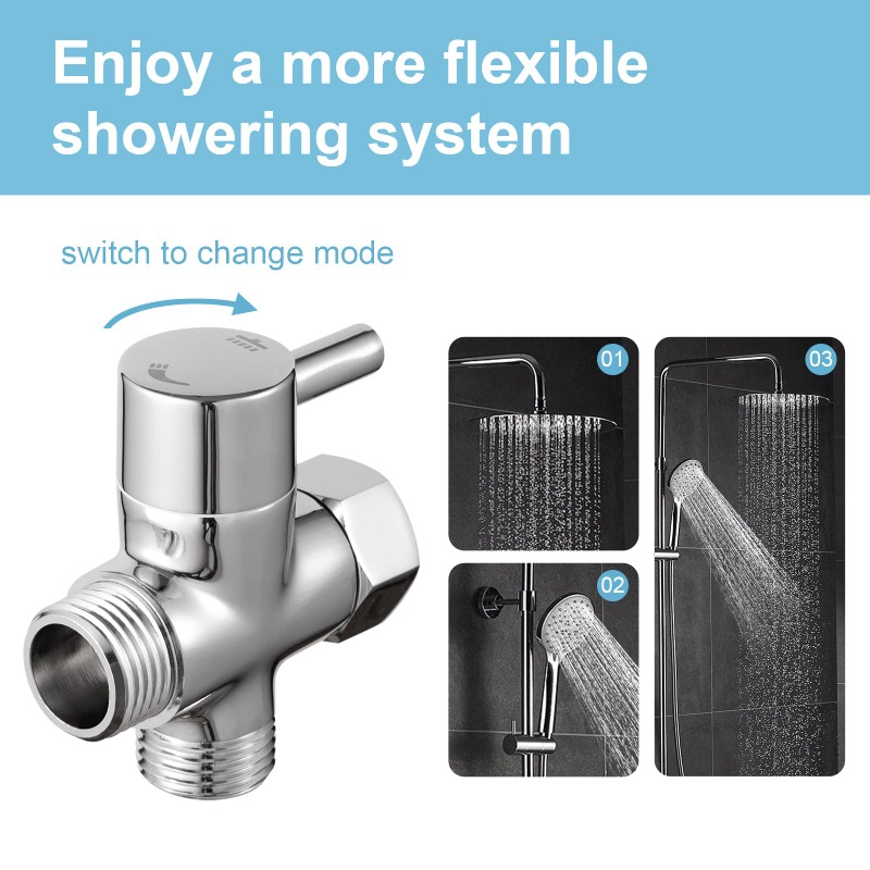 真鍮金属 3 ウェイシャワーヘッドダイバータバルブ G1/2 - Shower Valve Cartridge のレビューと価格