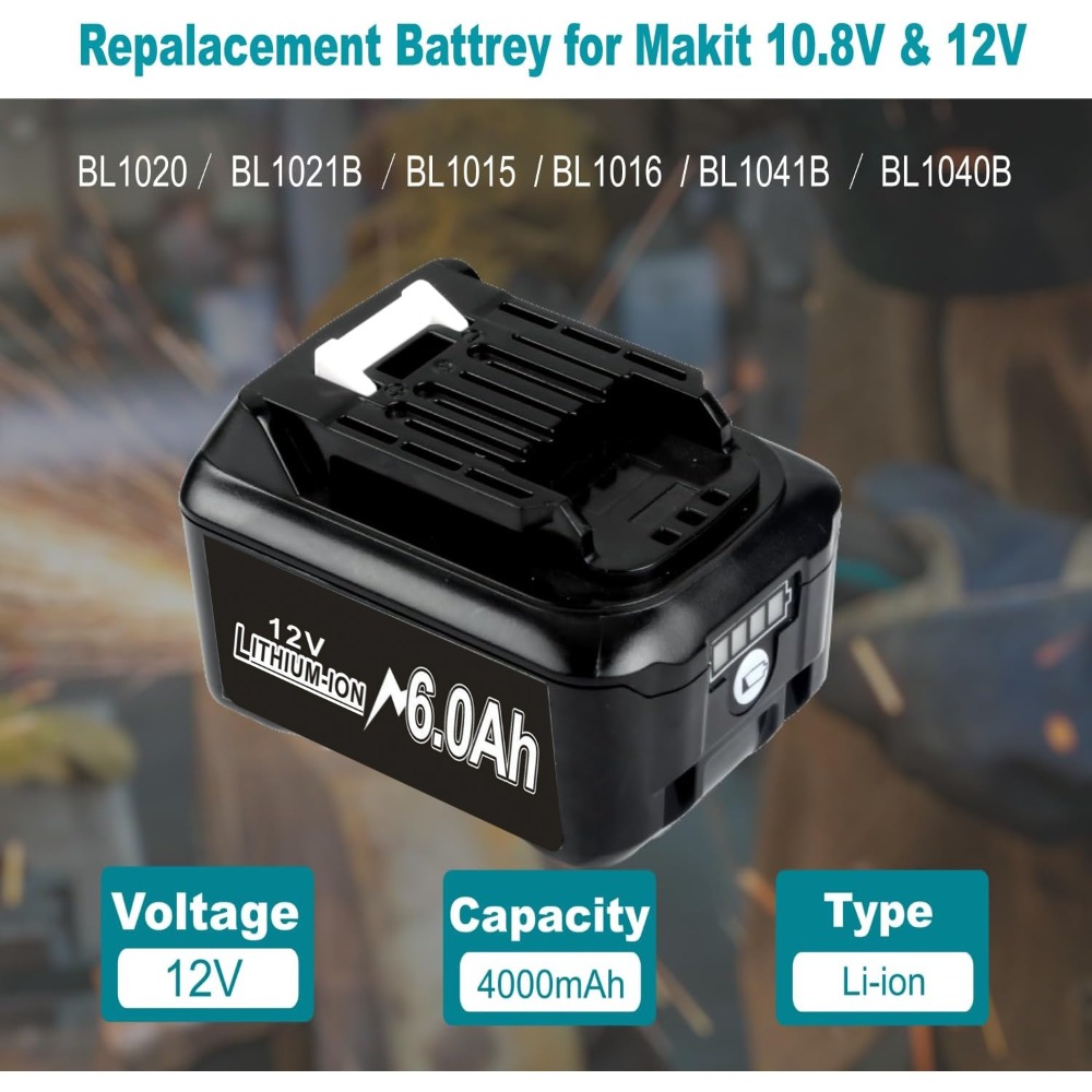 10.8V 12V 6A 充電式交換用リチウムイオンバッテリ - Makita Drill Hp1640 のレビューと価格